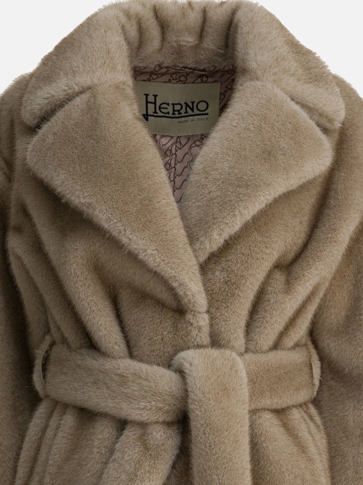 Herno Faux fur coat Beige - VIETTI