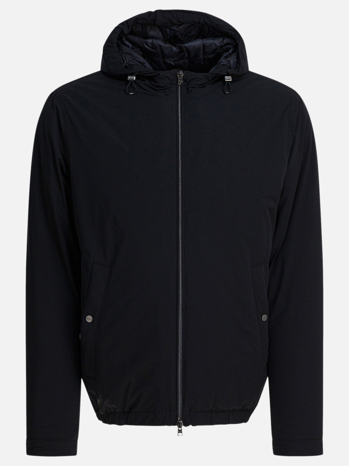 Herno Short down jacket with hood Black