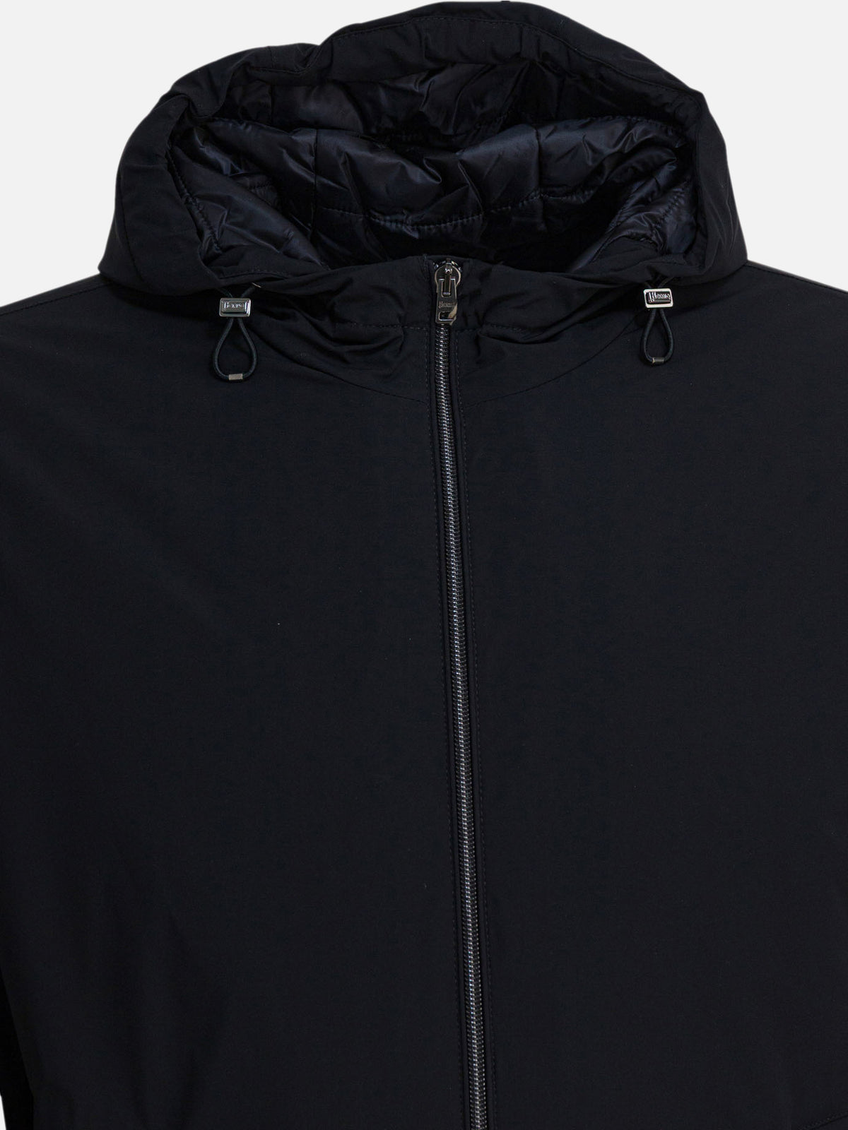 Herno Short down jacket with hood Black - VIETTI