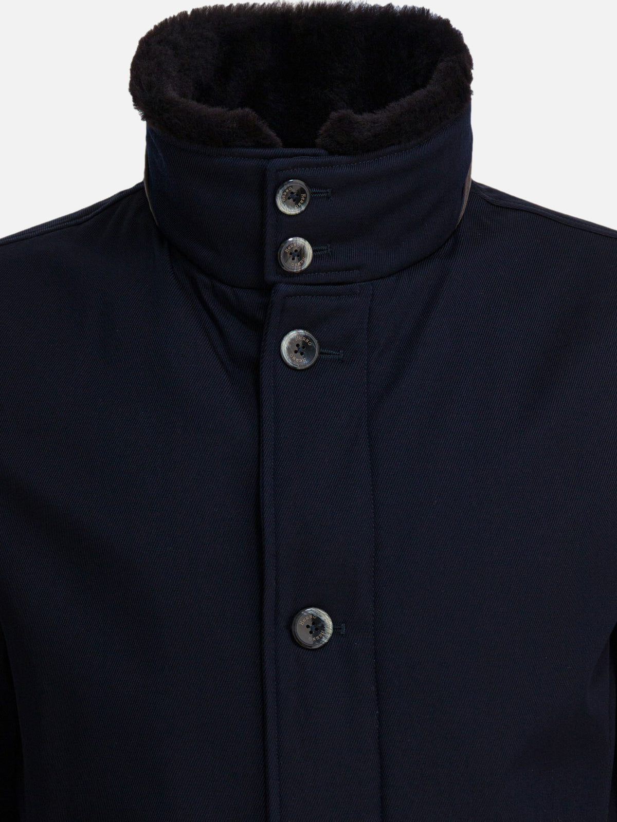 Herno Virgin wool long coat Blue
