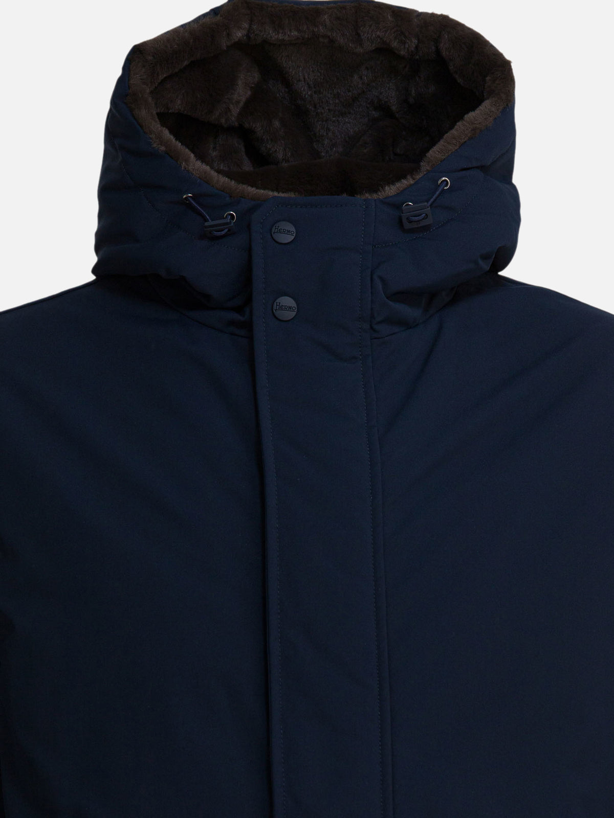 Herno Long coat with hood Blue - VIETTI