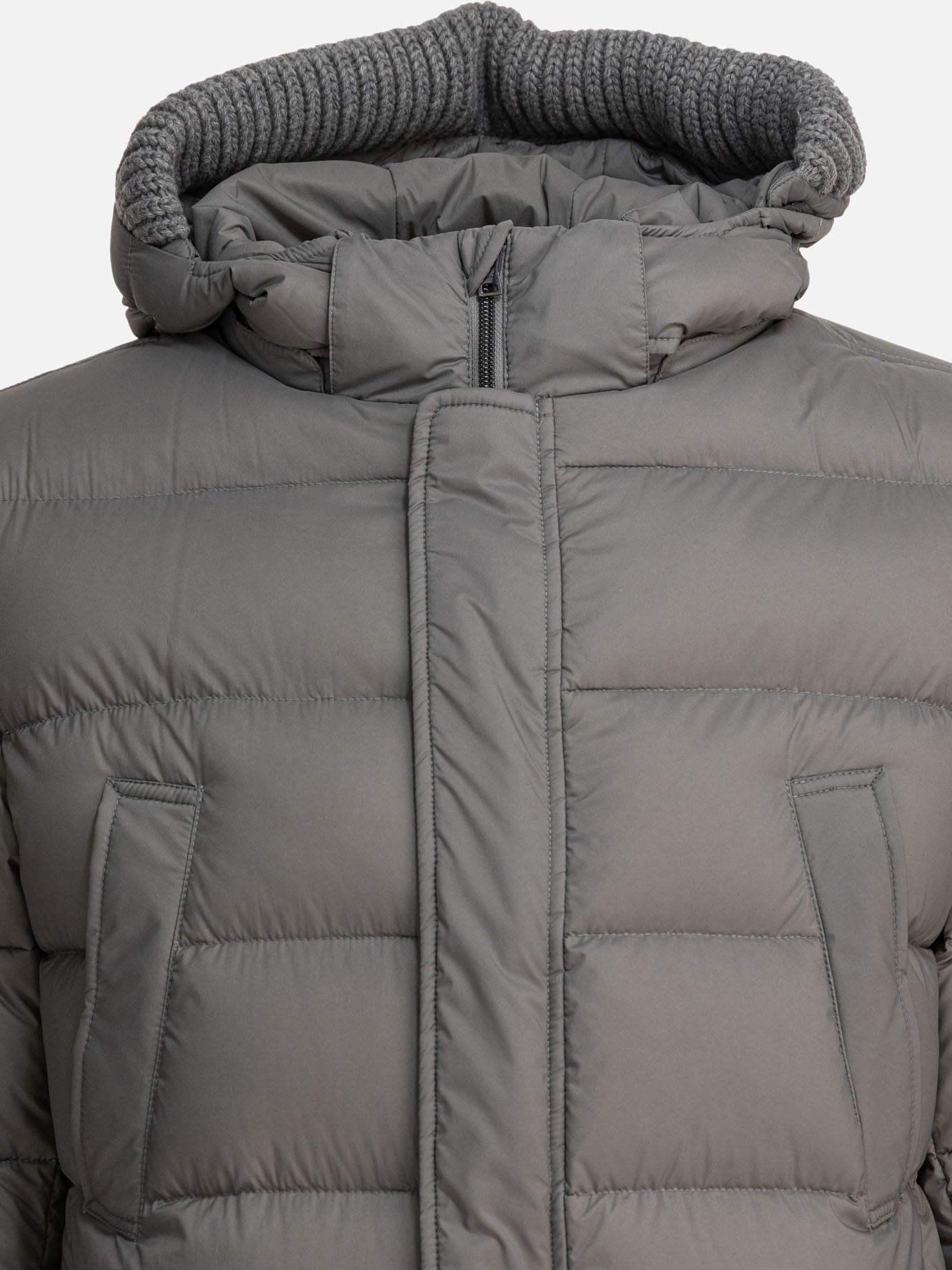 Herno Long down jacket with hood PI003ULE-M02 Grey - Men | VIETTI