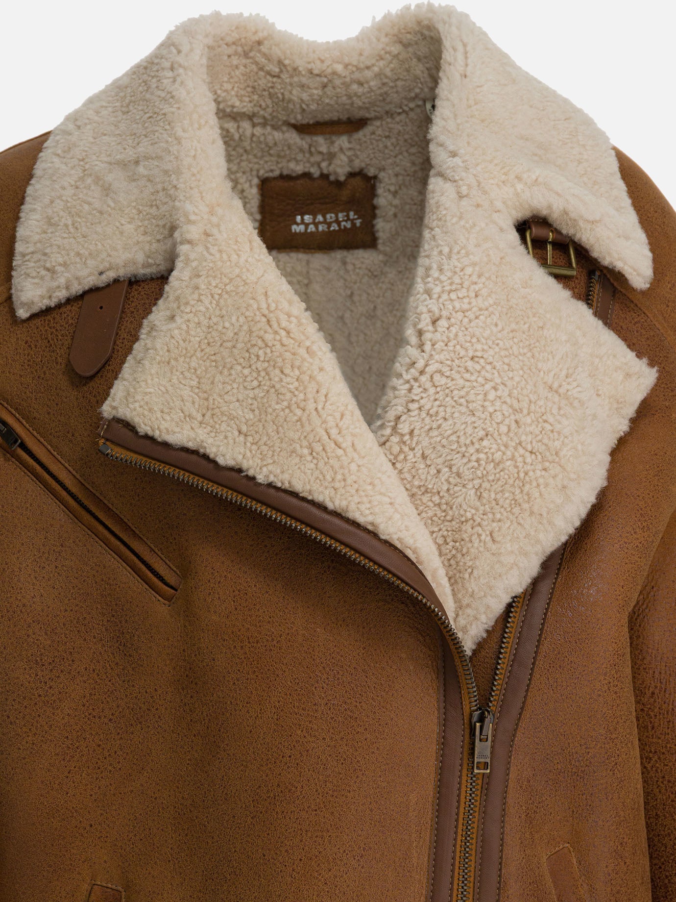 Shearling jackets Solid colour  Brown - Isabel Marant Women | PDP | VIETTI Online Store | thumbnail_3