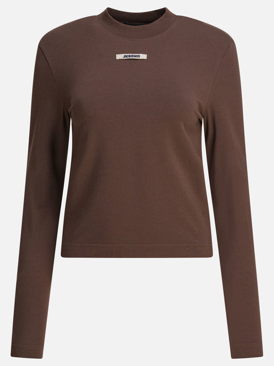 T-shirt girocollo Logo  Marrone - Jacquemus Donna | PLP | VIETTI Online Store 
