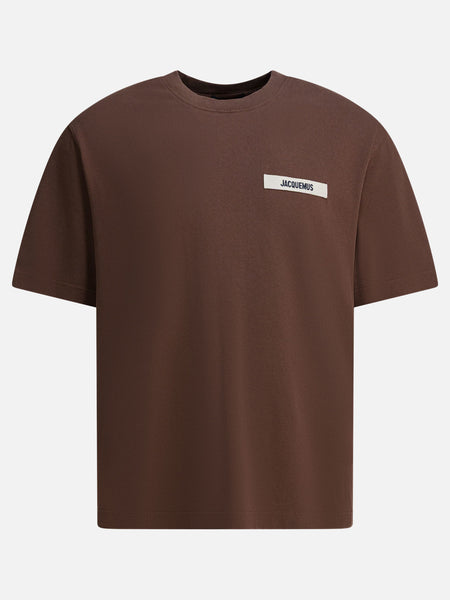 Jacquemus T-shirt with Gros Grain logo 25HTSM00133 Brown - Men