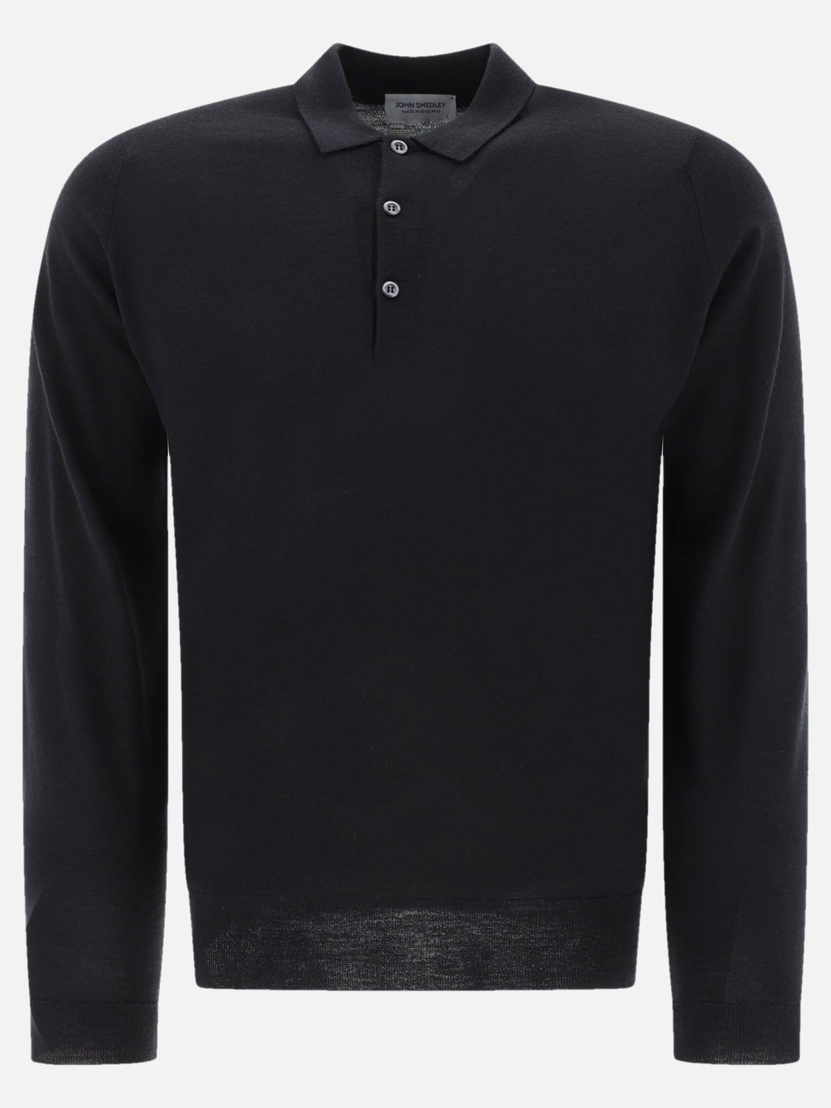 John Smedley "Belper" merino wool polo shirt Black