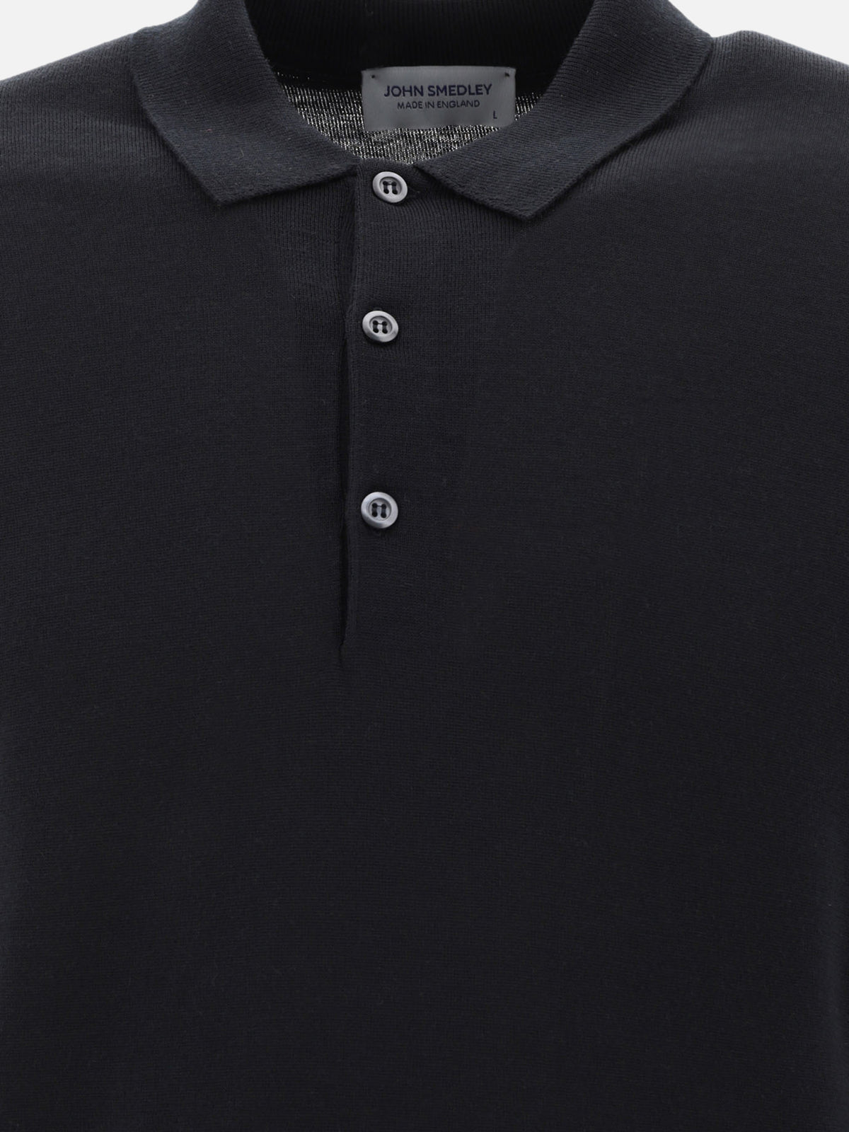 John Smedley "Belper" merino wool polo shirt Black - VIETTI