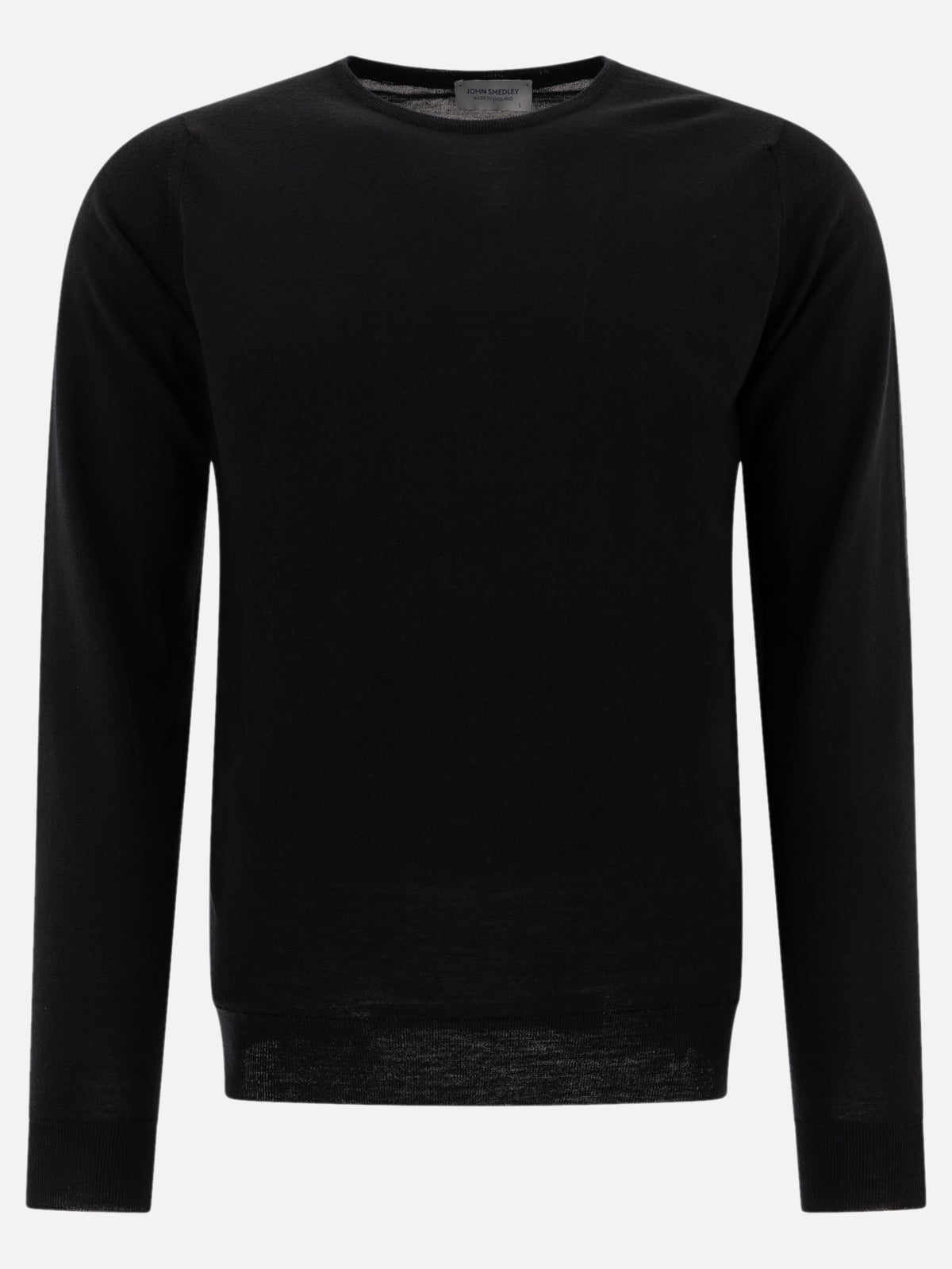 John Smedley Merino wool "Lundy" crewneck sweater in Black