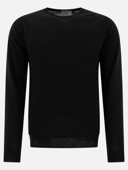 John Smedley Merino wool "Lundy" crewneck sweater in Black

