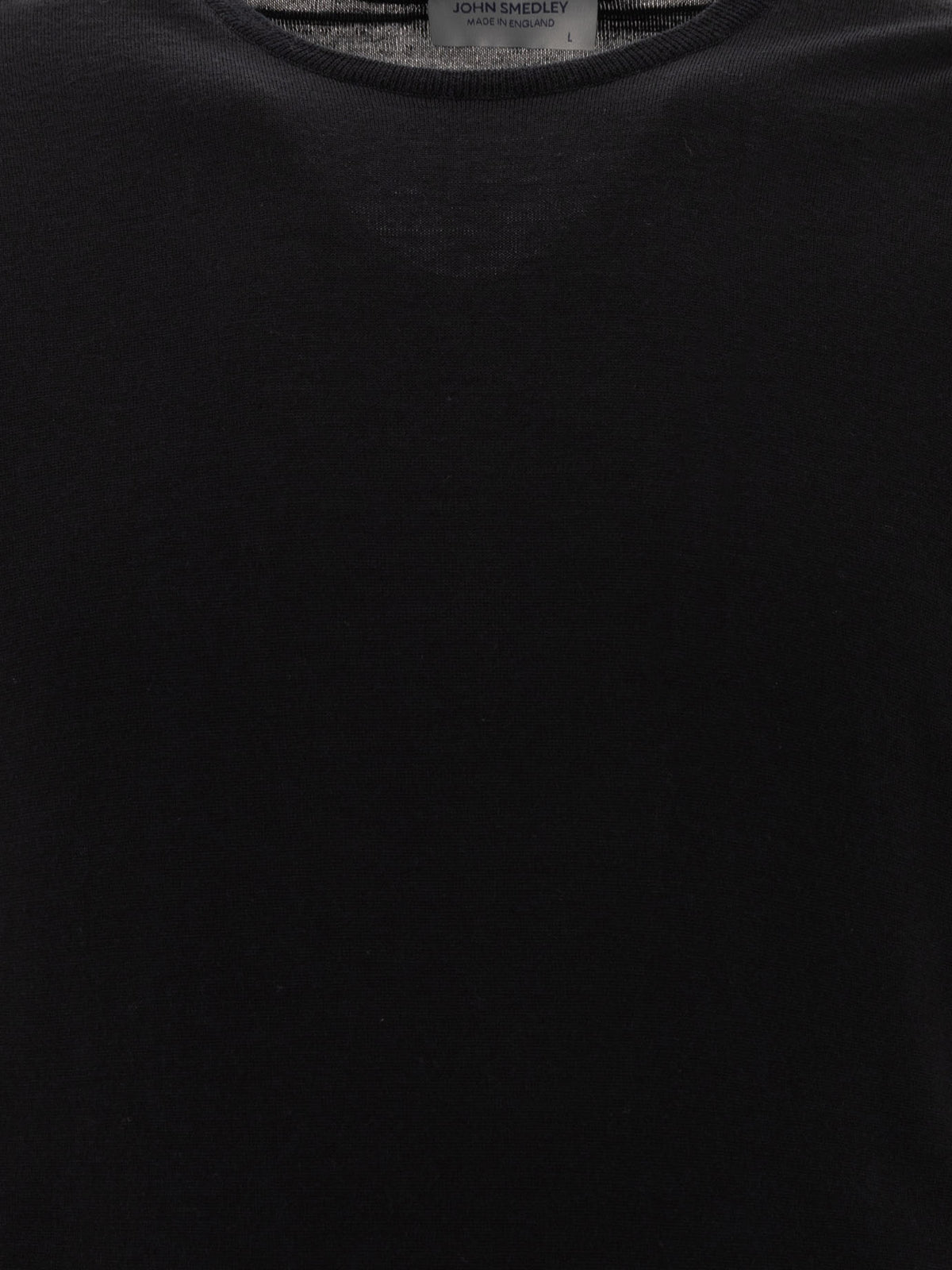 John Smedley Merino wool "Lundy" crewneck sweater in Black
