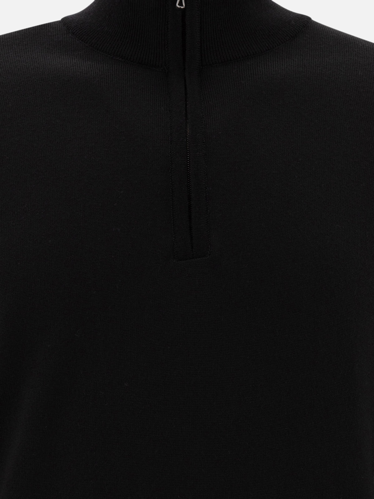 John Smedley Merino wool "Tapton" half-zip sweater Black