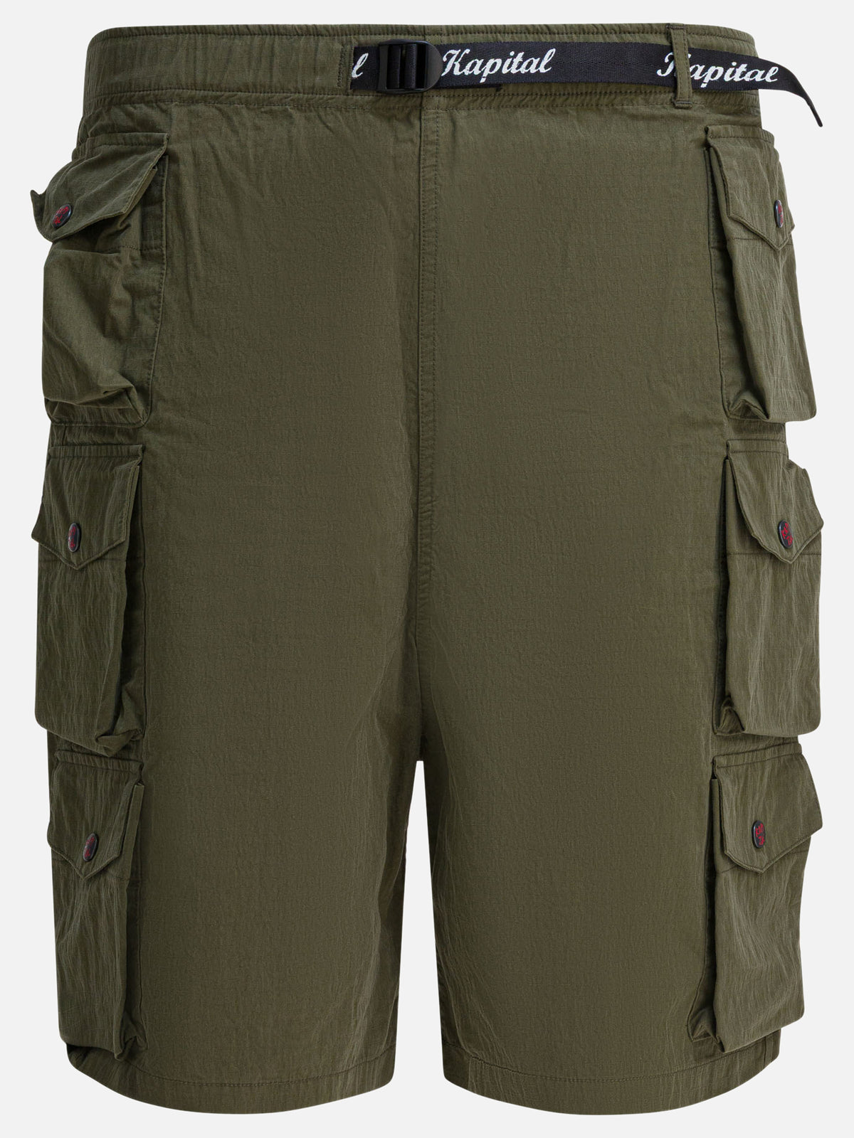 KAPITAL Cotton cargo shorts Green