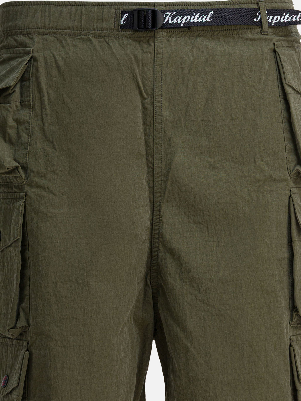 KAPITAL Cotton cargo shorts Green
