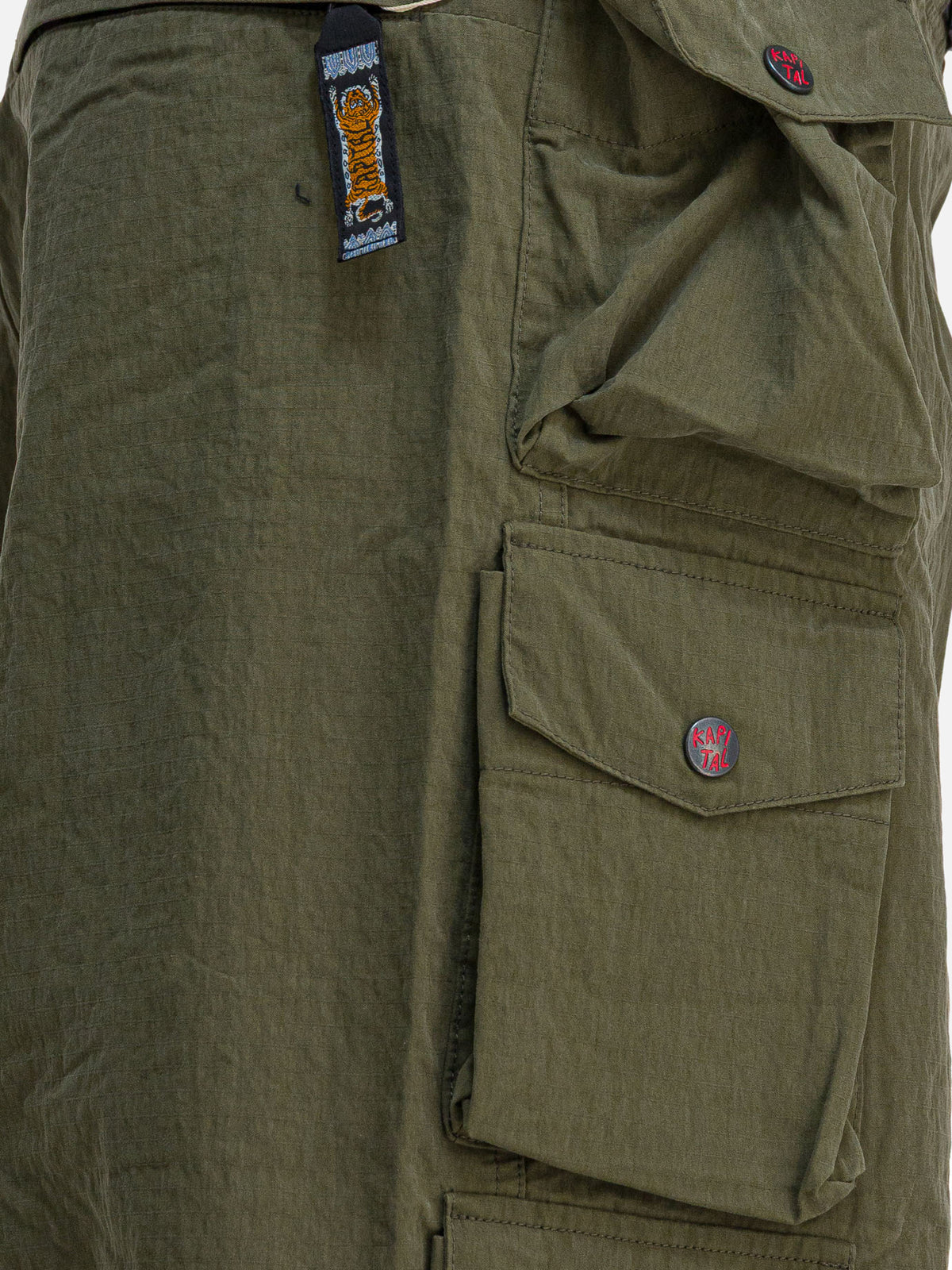 KAPITAL Cotton cargo shorts Green