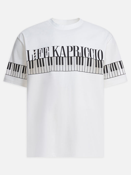 KAPITAL "Life Kapriccio Piano" t-shirt White

