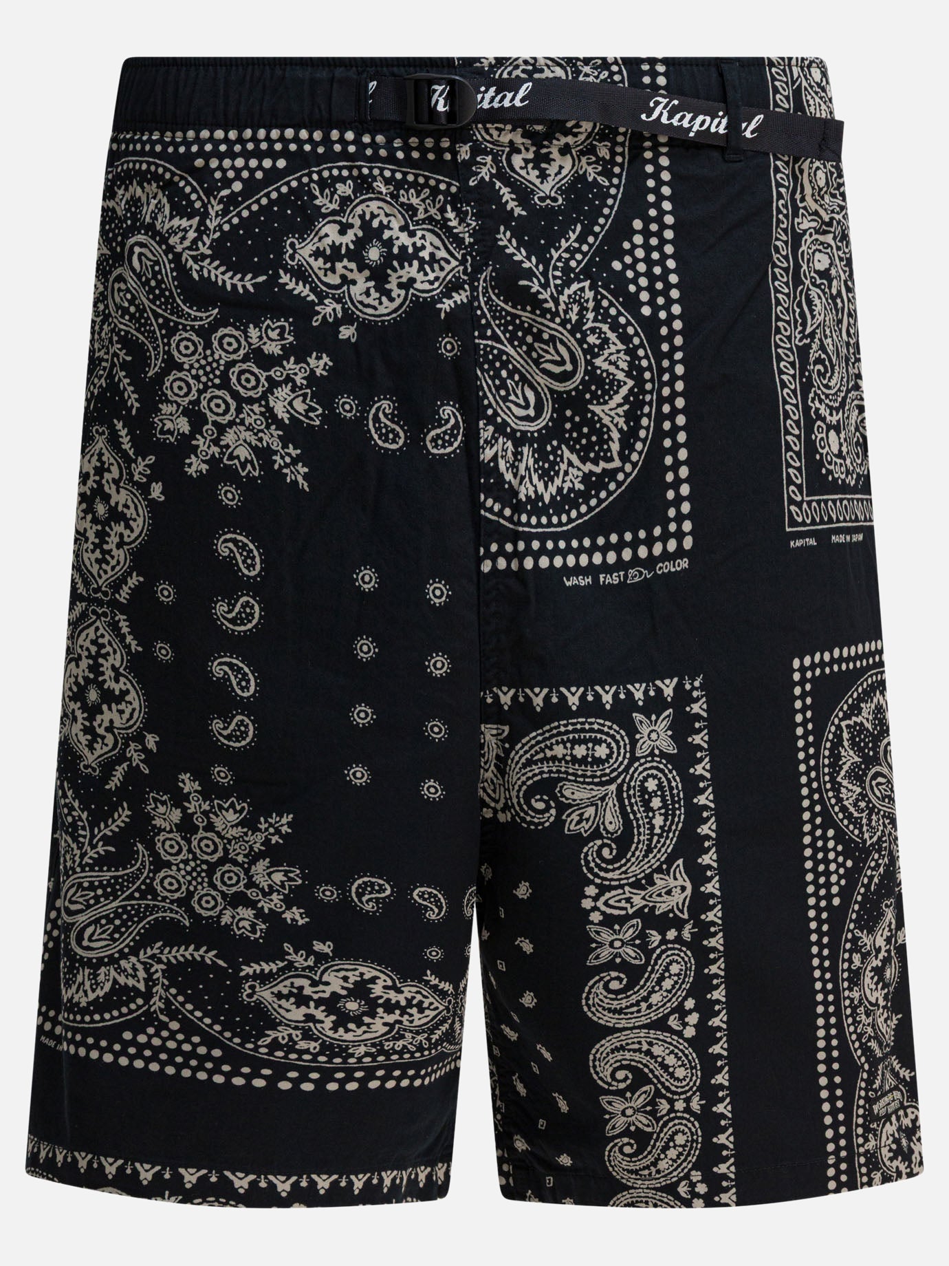 Drawstring shorts Paisley  Black - KAPITAL Men | PDP | VIETTI Online Store | thumbnail