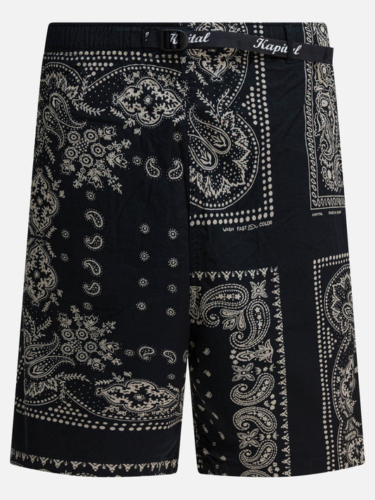 Drawstring shorts Paisley  Black - KAPITAL Men | PLP | VIETTI Online Store 
