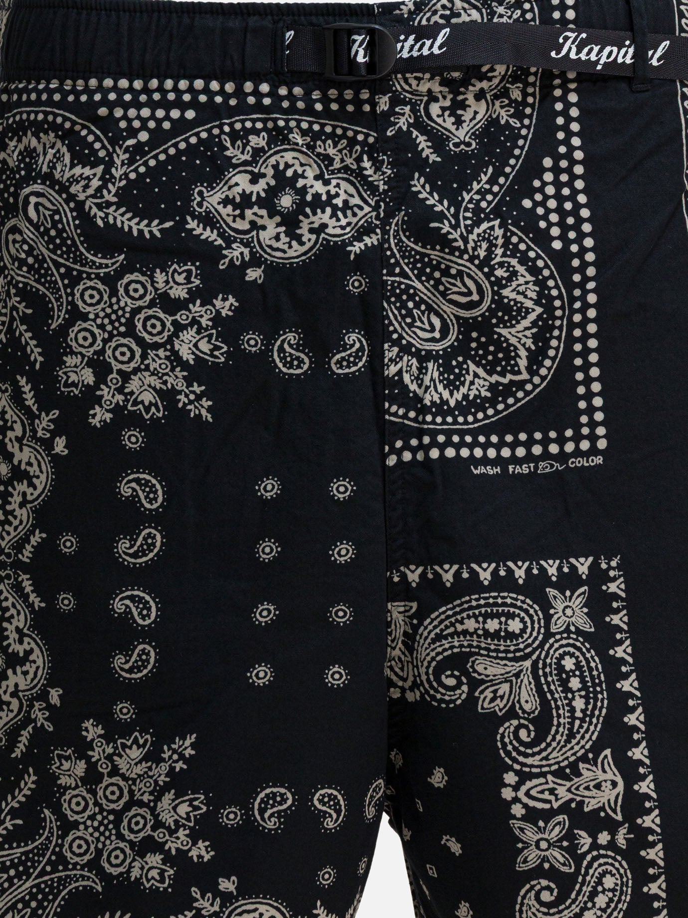 Drawstring shorts Paisley  Black - KAPITAL Men | PDP | VIETTI Online Store | thumbnail_3