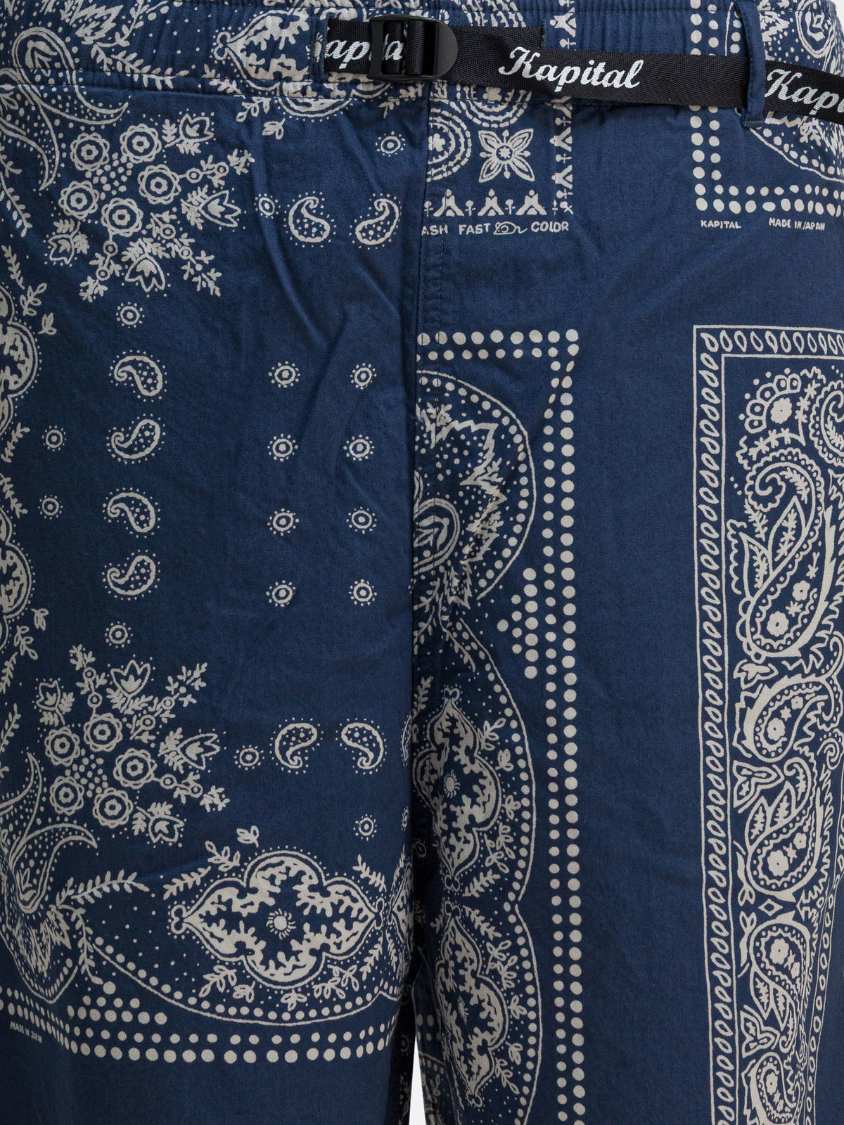 KAPITAL Paisley print shorts Blue