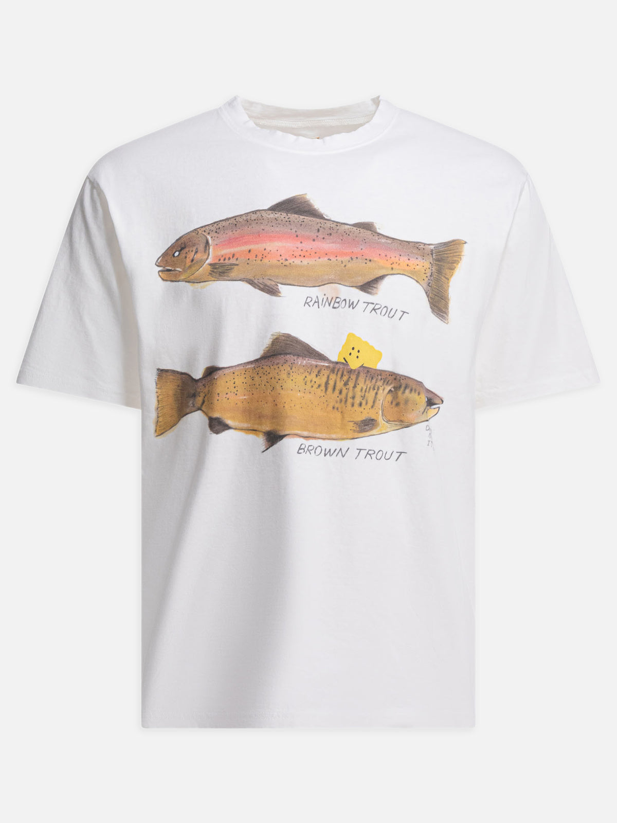 KAPITAL "Two Trout Peckish Rainbow" T-shirt White