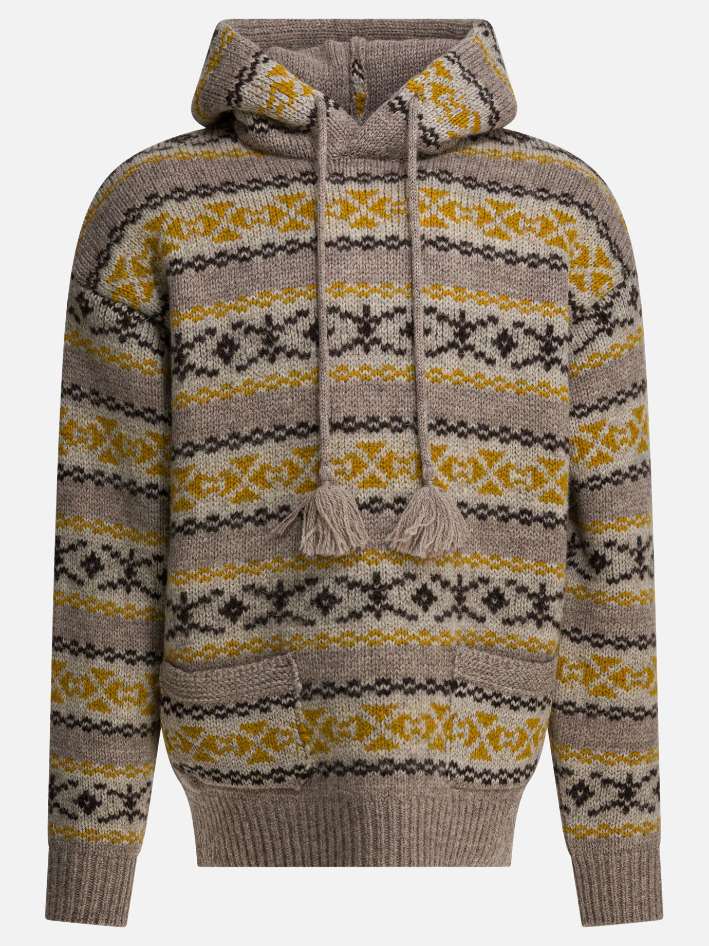Maglioni con cappuccio Textured knit  Giallo - KAPITAL Uomo | PDP | VIETTI Online Store | Zoom-Modal

