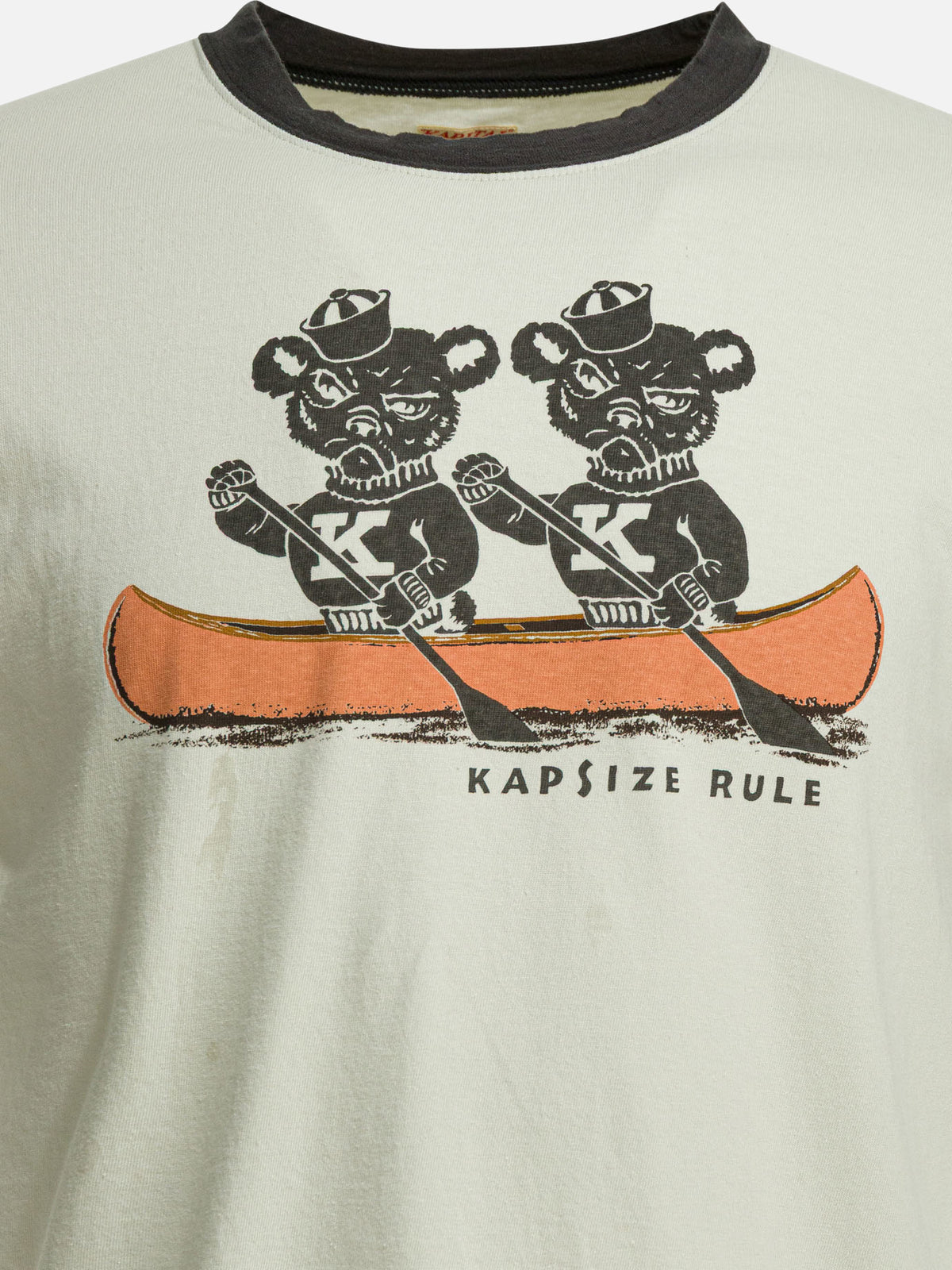 KAPITAL "Ringer 'K' bear" T-shirt Grey