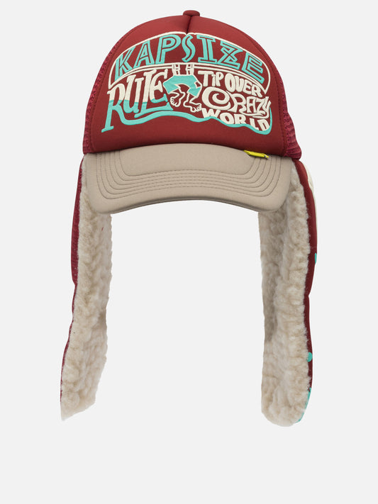 KAPITAL "Kapsize Rule" trucker hat Bordeaux

