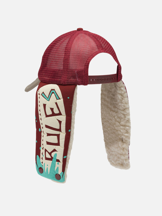 KAPITAL "Kapsize Rule" trucker hat Bordeaux

