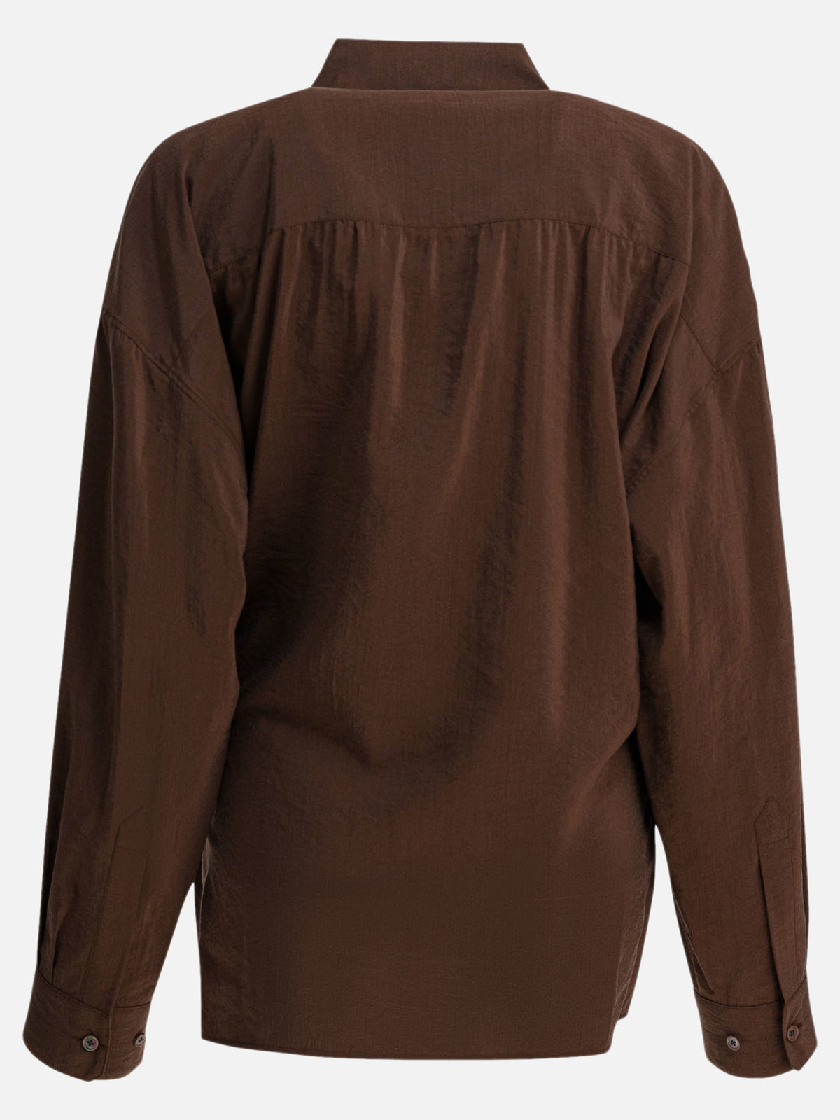 Lemaire Asymmetrical silk shirt Brown - VIETTI
