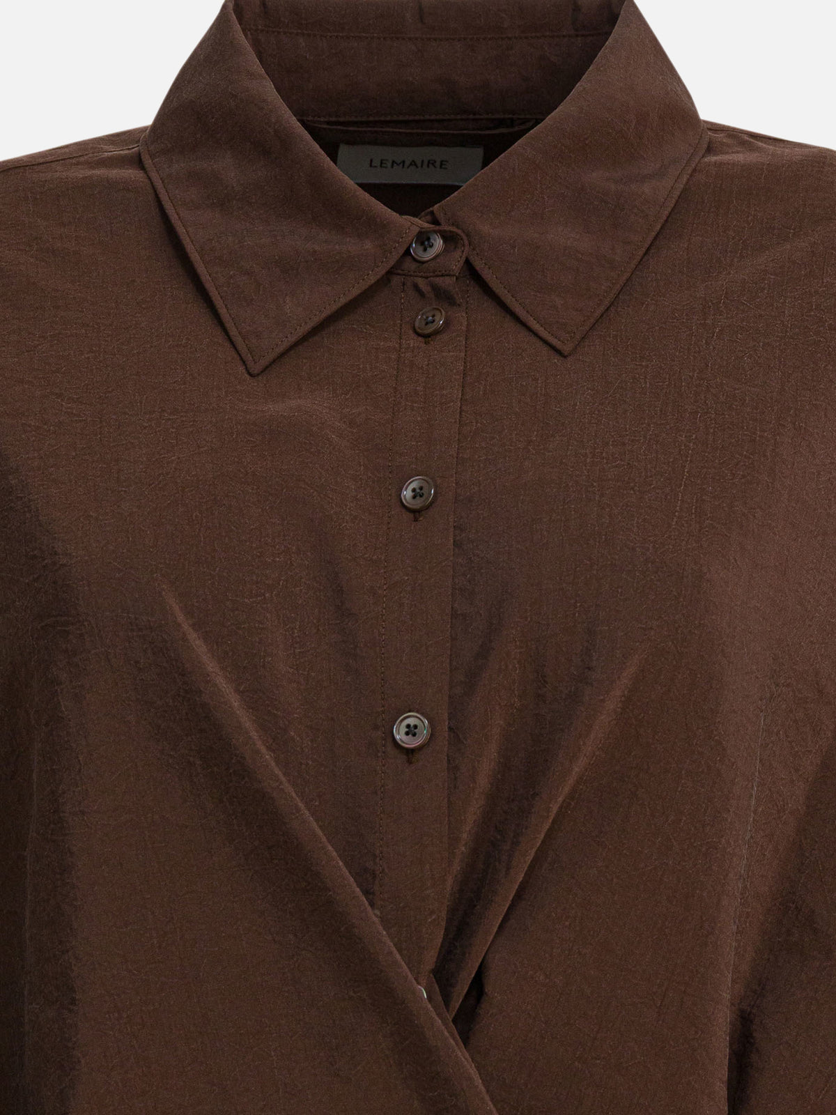 Lemaire Asymmetrical silk shirt Brown - VIETTI