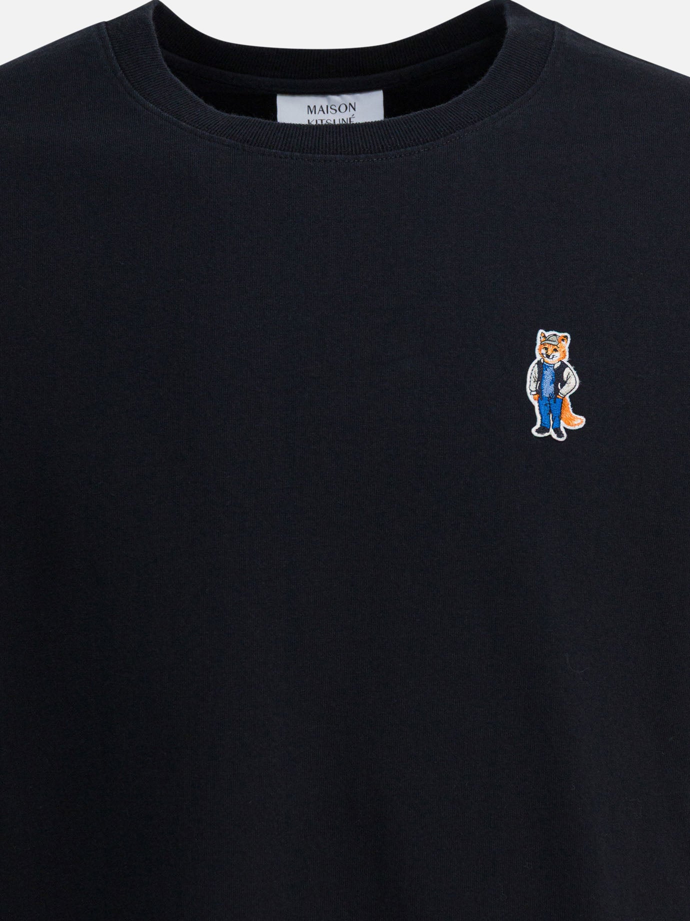 T-shirt girocollo Logo  Nero - Maison Kitsuné Uomo | PDP | VIETTI Online Store | Zoom-Modal_3
