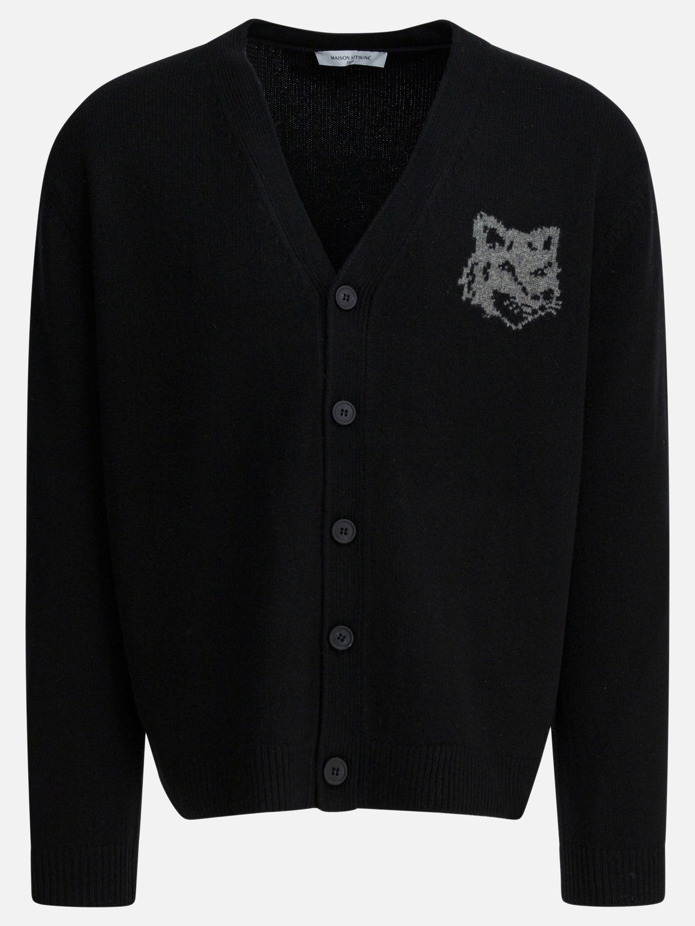 Cardigan Logo  Nero - Maison Kitsuné Uomo | PDP | VIETTI Online Store | Zoom-Modal
