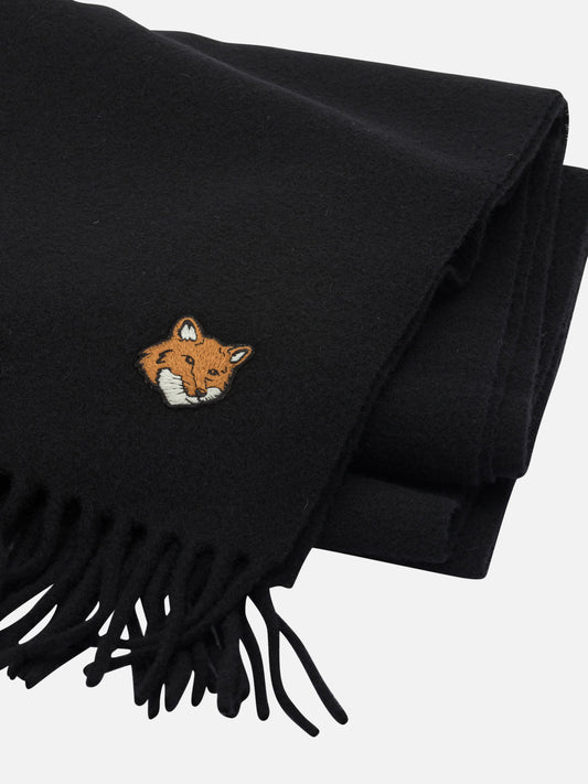 Sciarpe con frange Logo  Nero - Maison Kitsuné Uomo | PDP | VIETTI Online Store | 2
