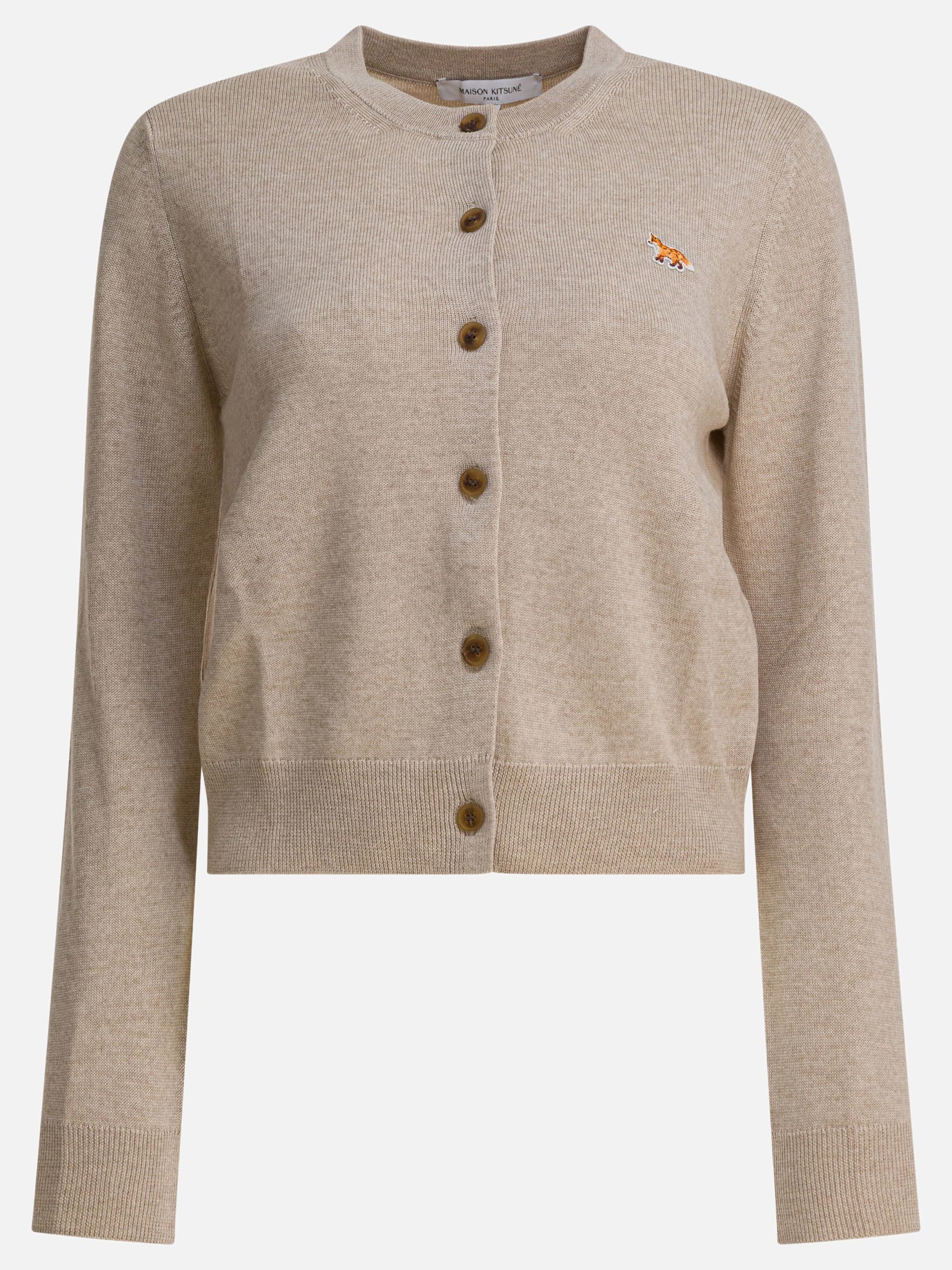 Cardigan Logo  Beige - Maison Kitsuné Donna | PDP | VIETTI Online Store | Zoom-Modal
