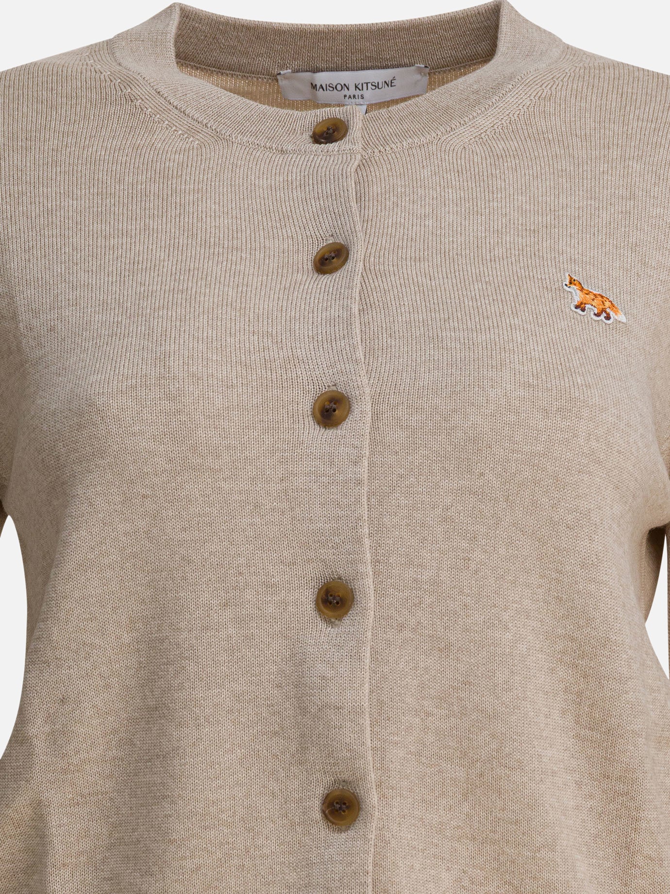 Cardigan Logo  Beige - Maison Kitsuné Donna | PDP | VIETTI Online Store | Zoom-Modal_3
