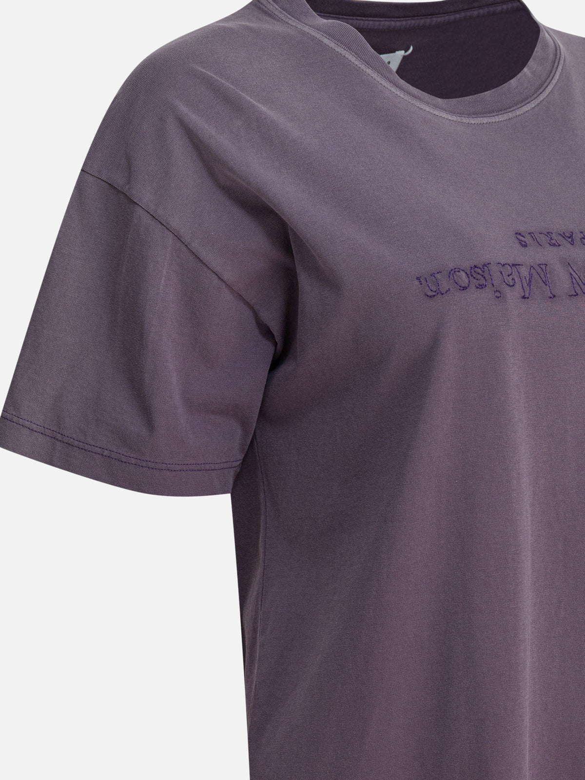 Maison Margiela T-shirt with reverse logo Purple - VIETTI