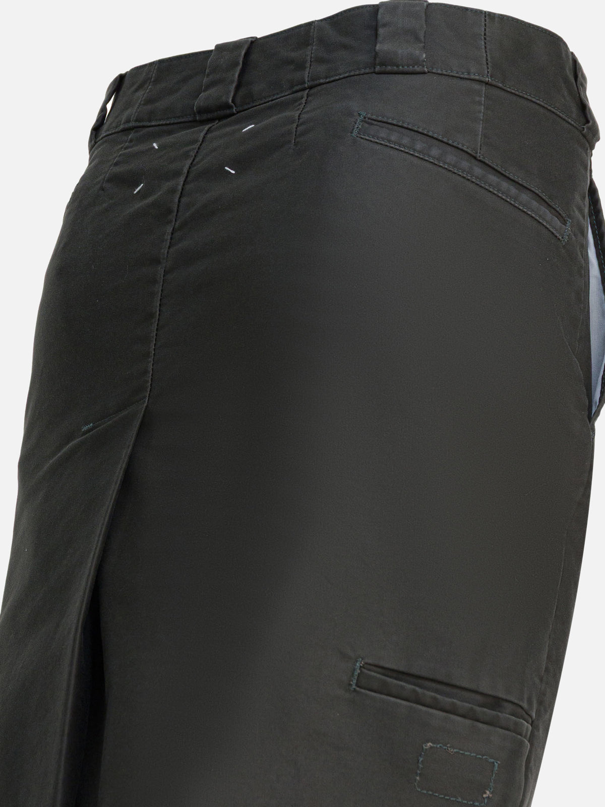 Maison Margiela Cotton midi skirt Grey