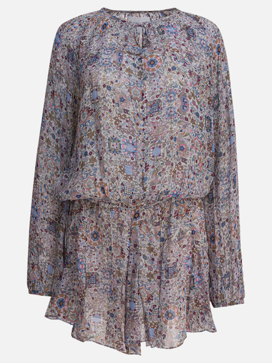 Marant Étoile Floral flared dress Beige

