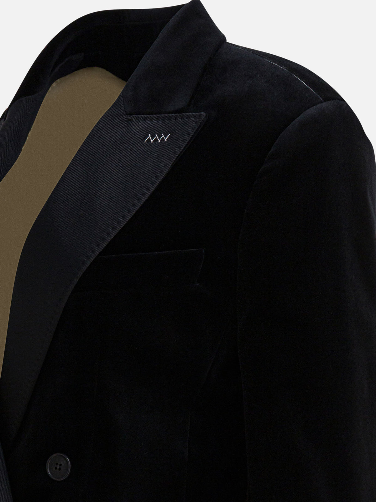 Max Mara Double-breasted velvet blazer Black - VIETTI