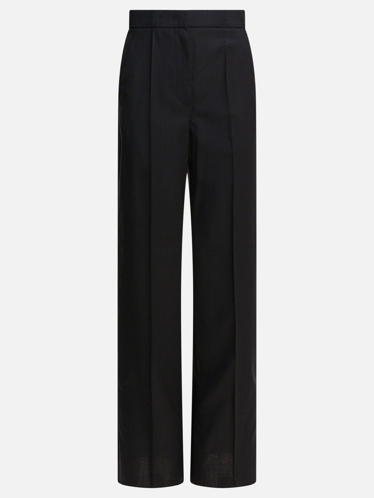 Max Mara Light wool straight trousers Black