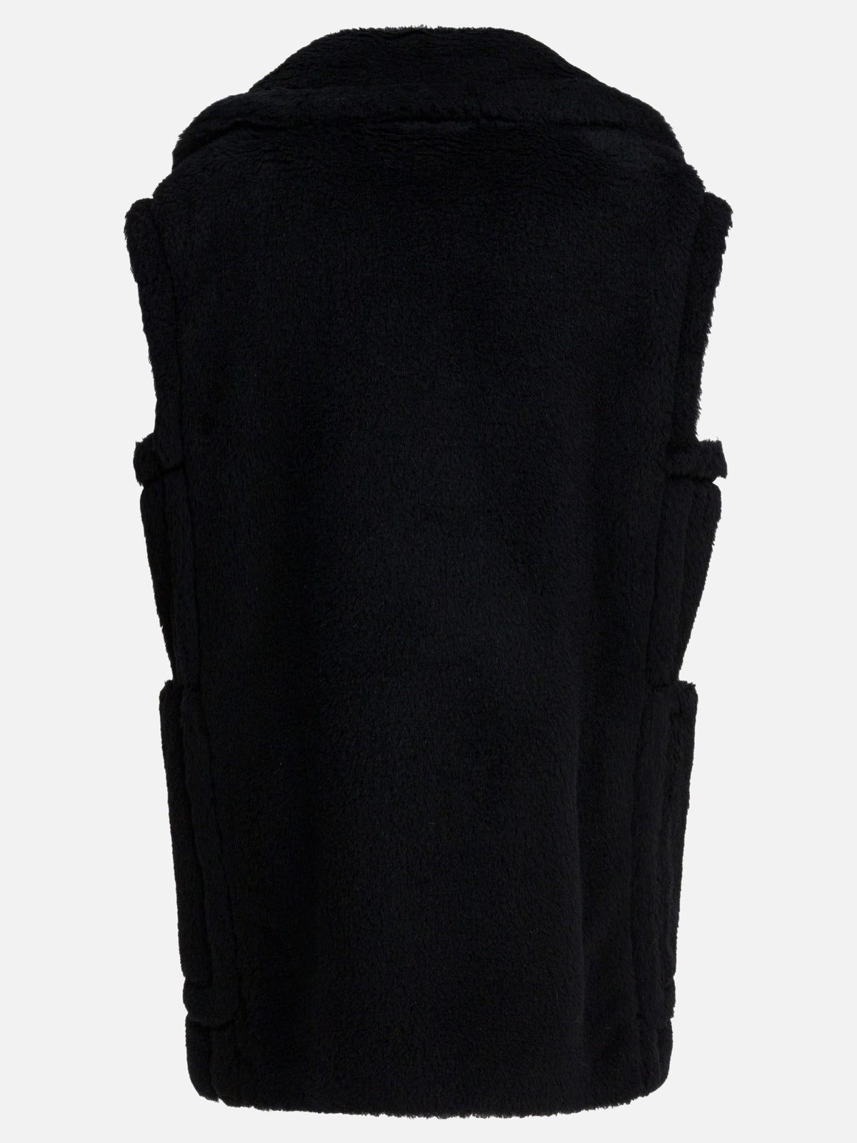 Max Mara Sleeveless teddy jacket in alpaca and wool Black