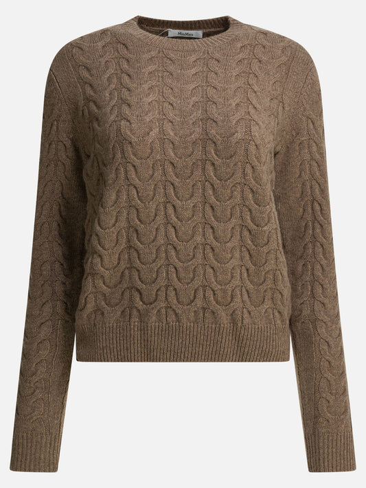 Crewneck sweaters Textured knit  Brown - Max Mara Women | PDP | VIETTI Online Store 

