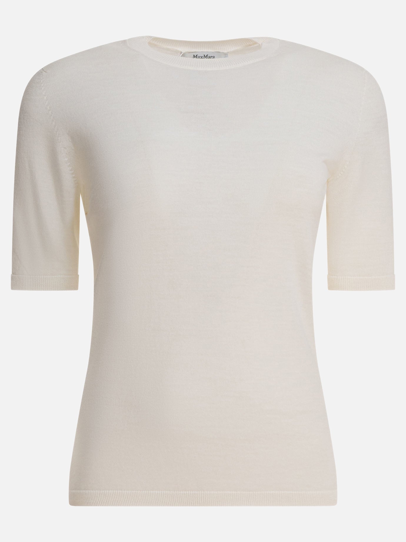 T-shirt girocollo Solid colour  Bianco - Max Mara Donna | PDP | VIETTI Online Store | thumbnail