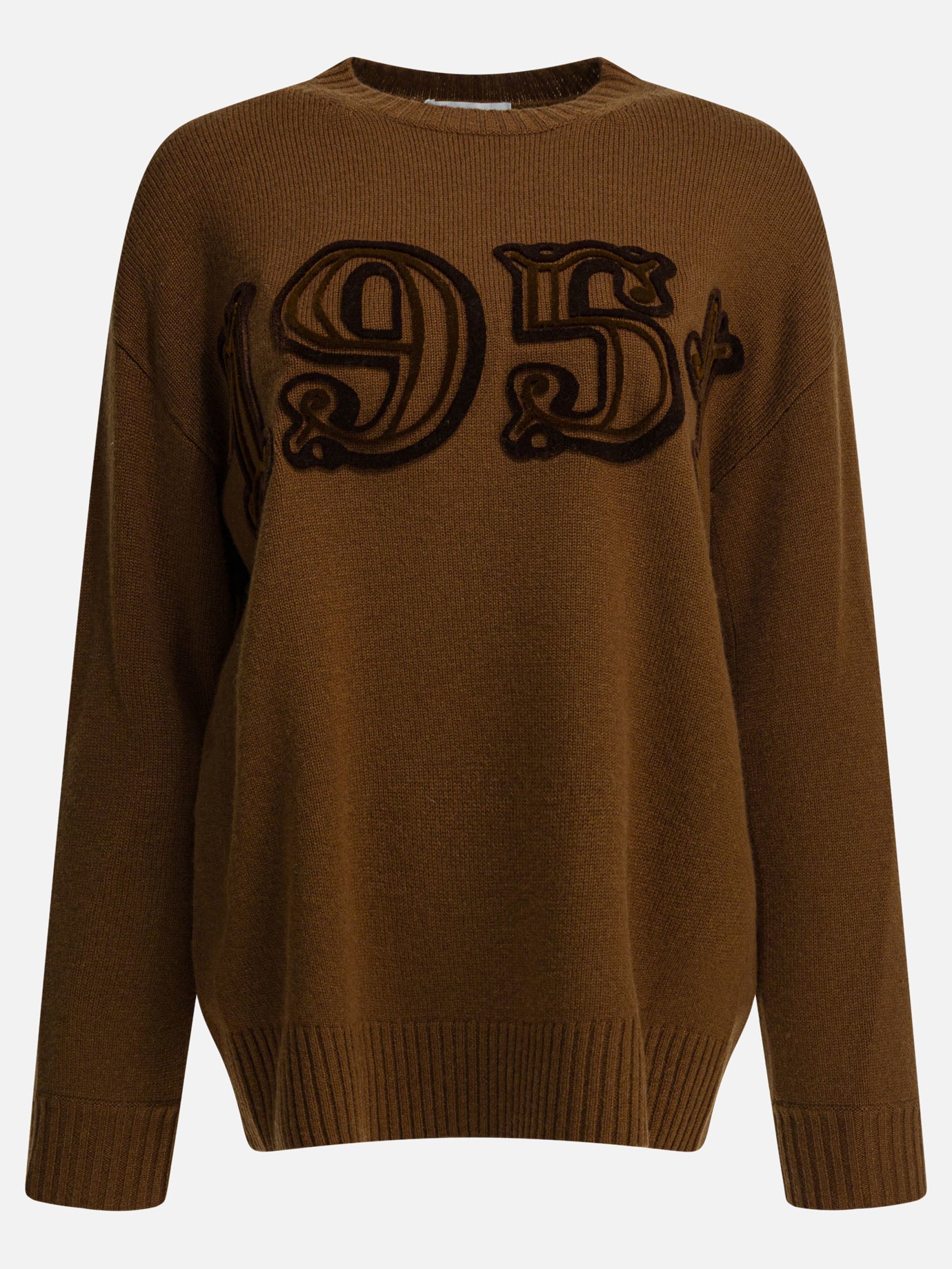 Crewneck sweaters Embroidered  Brown - Max Mara Women | PDP | VIETTI Online Store | Zoom-Modal
