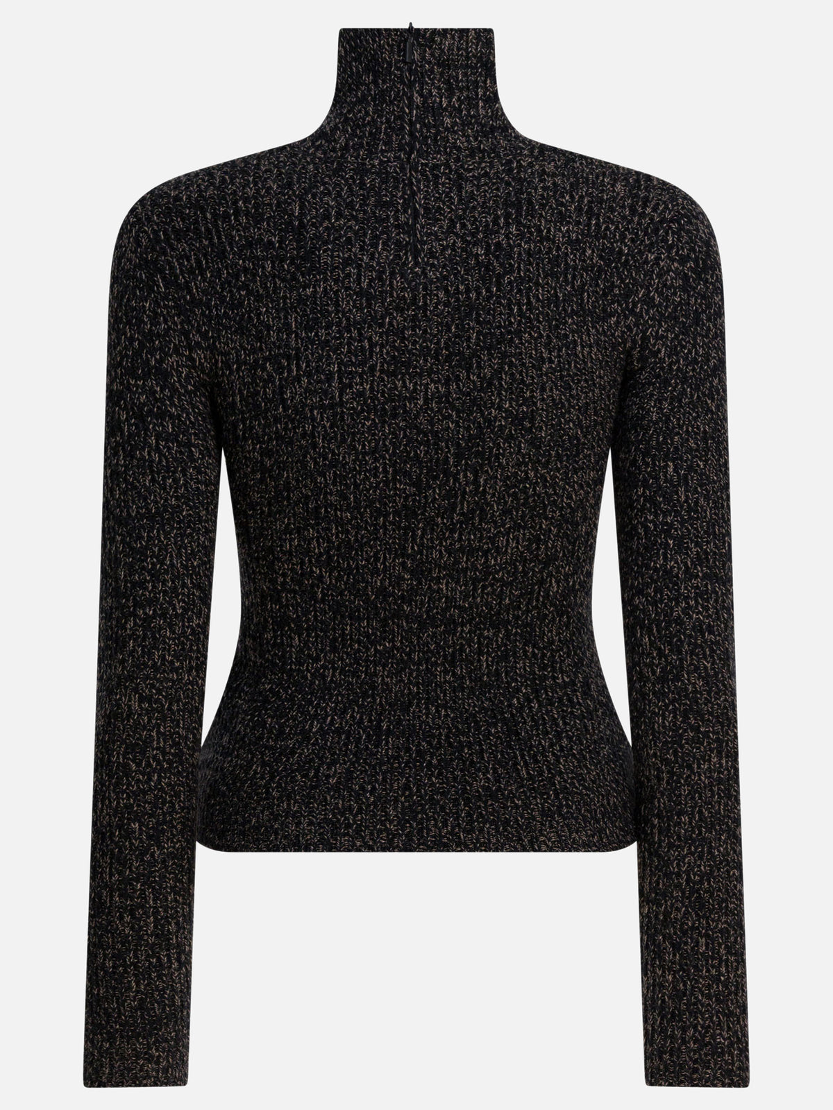 Max Mara Wool and cashmere mouliné turtleneck sweater Black