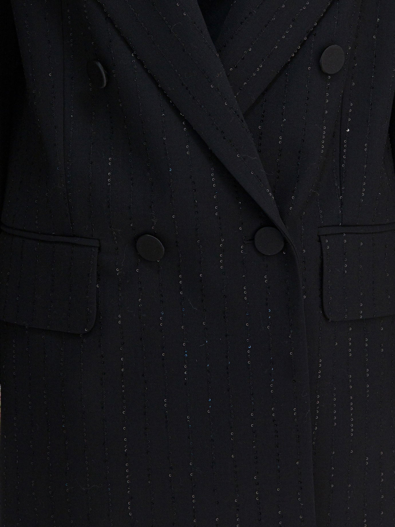 ジャケット・アウター pianoforte di Max Mara Max Mara Pianoforte Double-breasted wool blazer 2521046044 Black