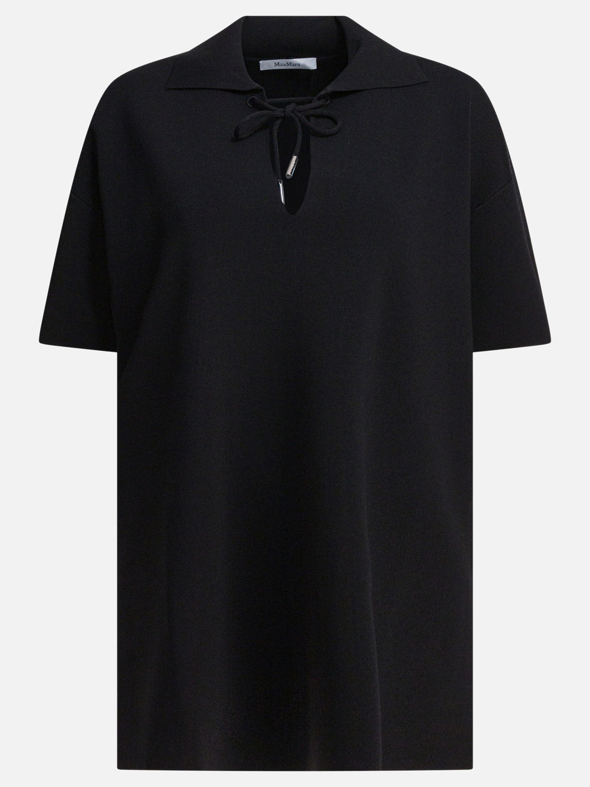 Max Mara Pure Short-sleeved viscose crepe shirt Black