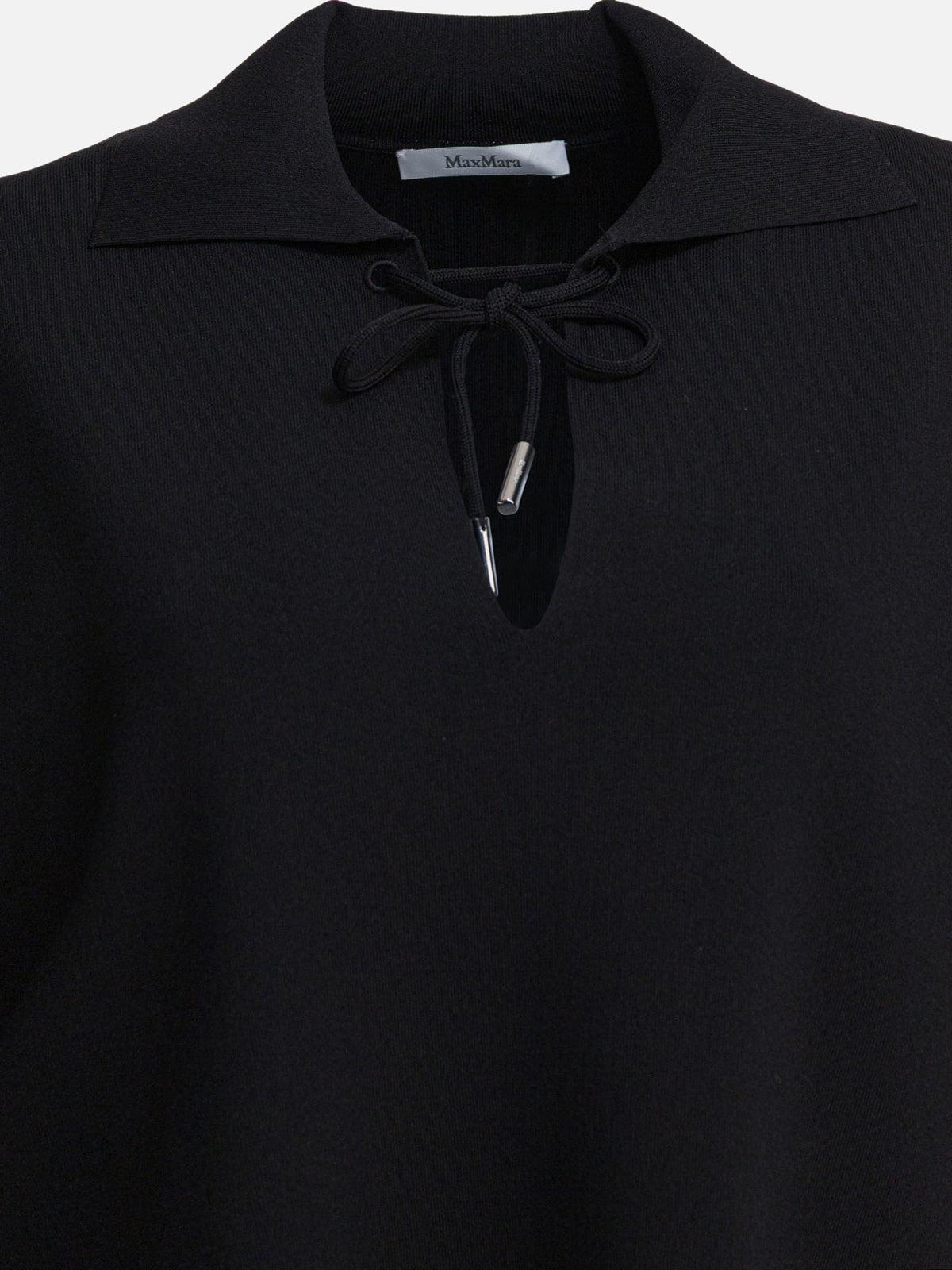 Max Mara Pure Short-sleeved viscose crepe shirt Black