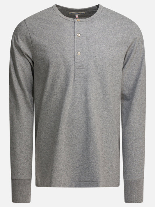 Henley t-shirts Solid colour  Grey - Merz b. Schwanen Men | VIETTI Online Store 
