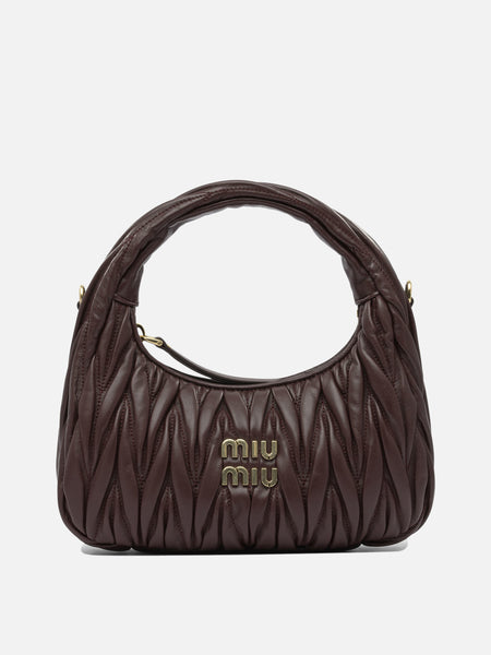miu miu ブラウン キルティングハンドバッグ 中古・古着通販】MIU MIU (ミュウミュウ) レザーキルティング